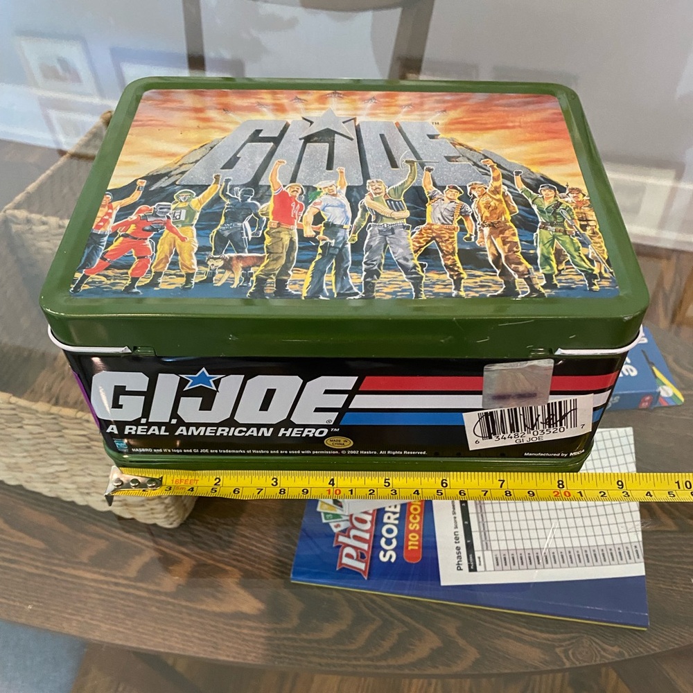 Vintage metal GI Joe lunch box; minor scratches; latch works great.